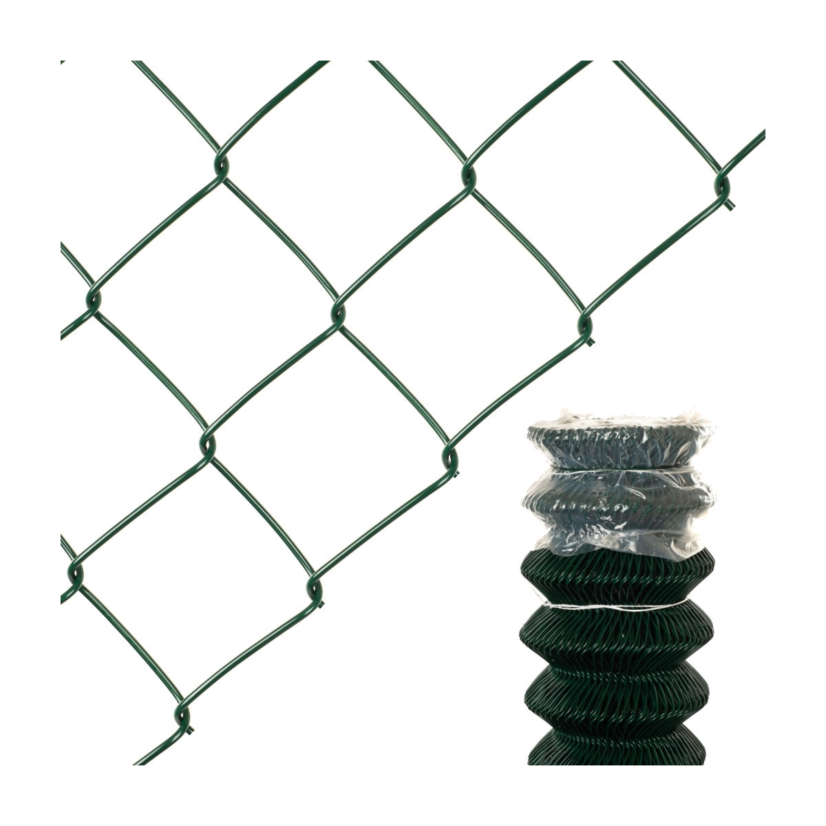 Chain link fence 50/2,50-1,65/180/25m / PVC KOMPAKT / ZN+PVC6005