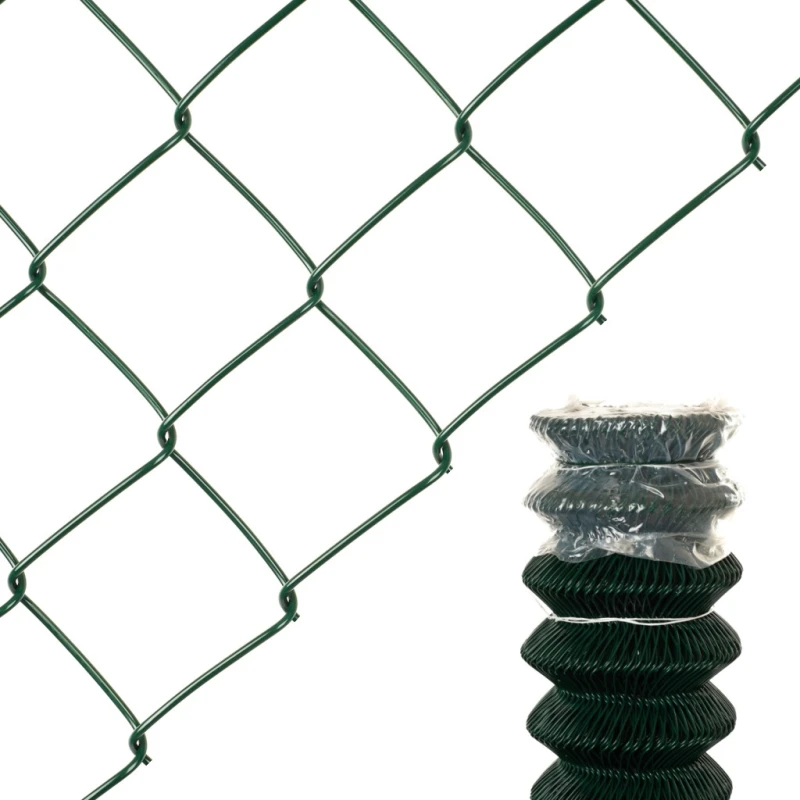 Chain link fence 60/3,50-2,50/150/20m / PVC KOMPAKT / ZN+PVC6005