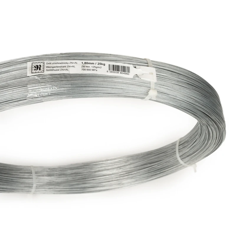 Drát ZN+AL 1,80mm / 700-900MPa / ZN125g / 25kg - vinohradnický