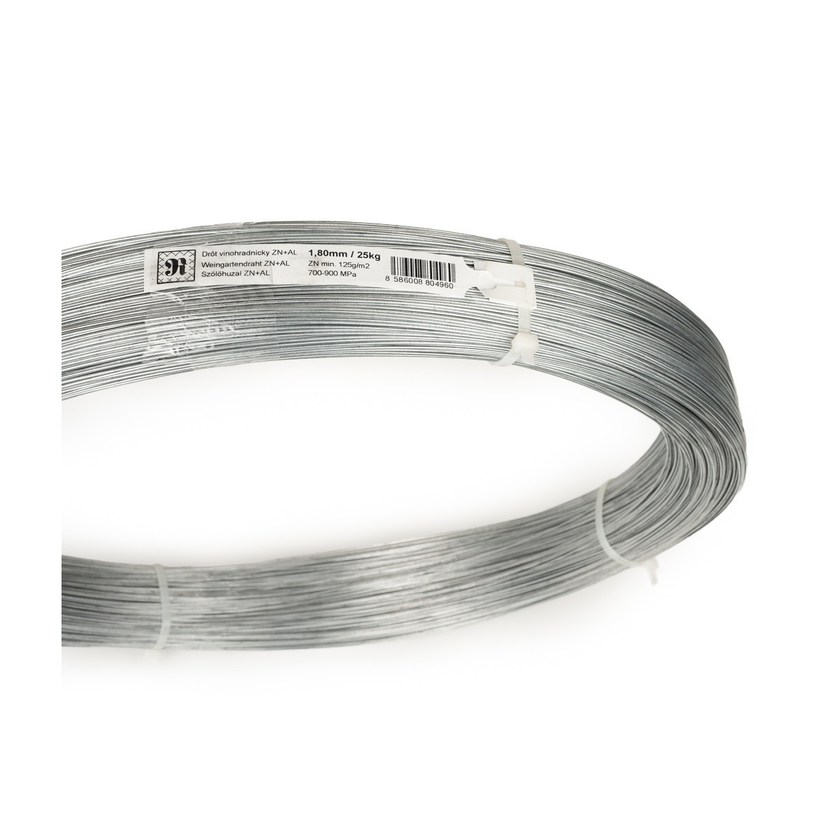 Drát ZN+AL 1,80mm / 700-900MPa / ZN125g / 25kg - vinohradnický