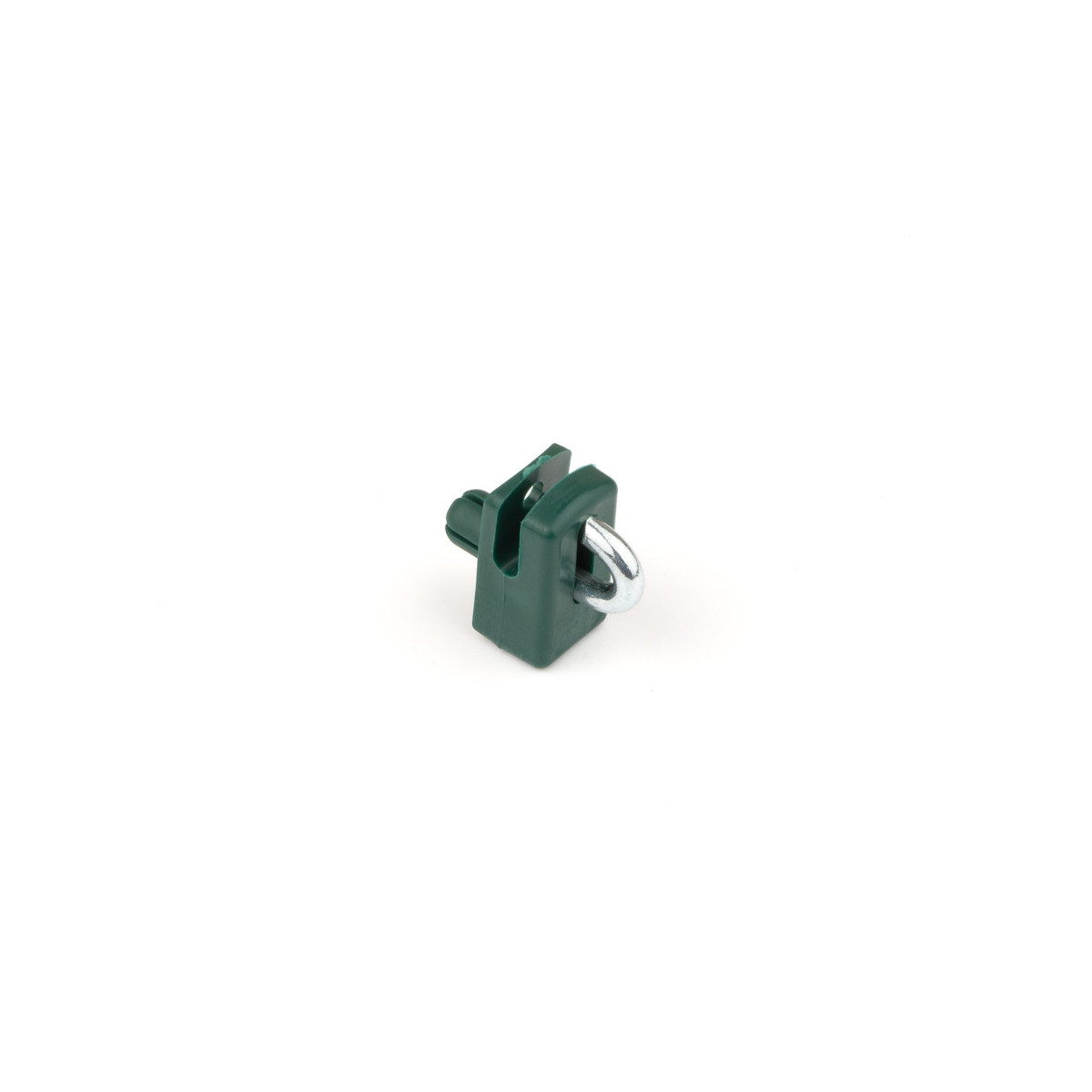 Connecting clip from plastic for tension wire with nail / green / packing 10 pcs