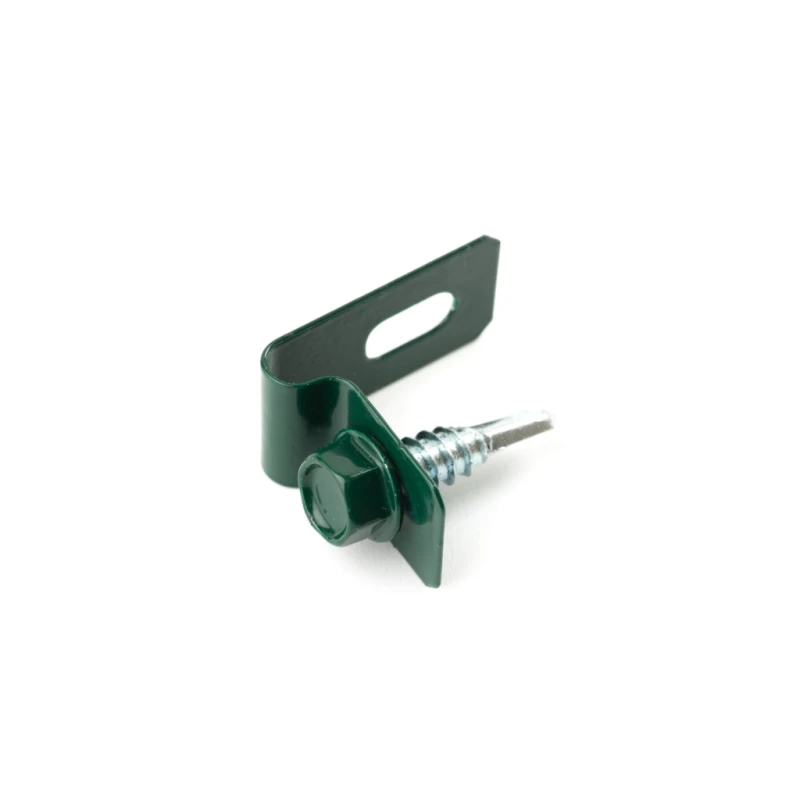 Příchytka L-CLIP / ZN+PVC6005 / komplet se šroubem