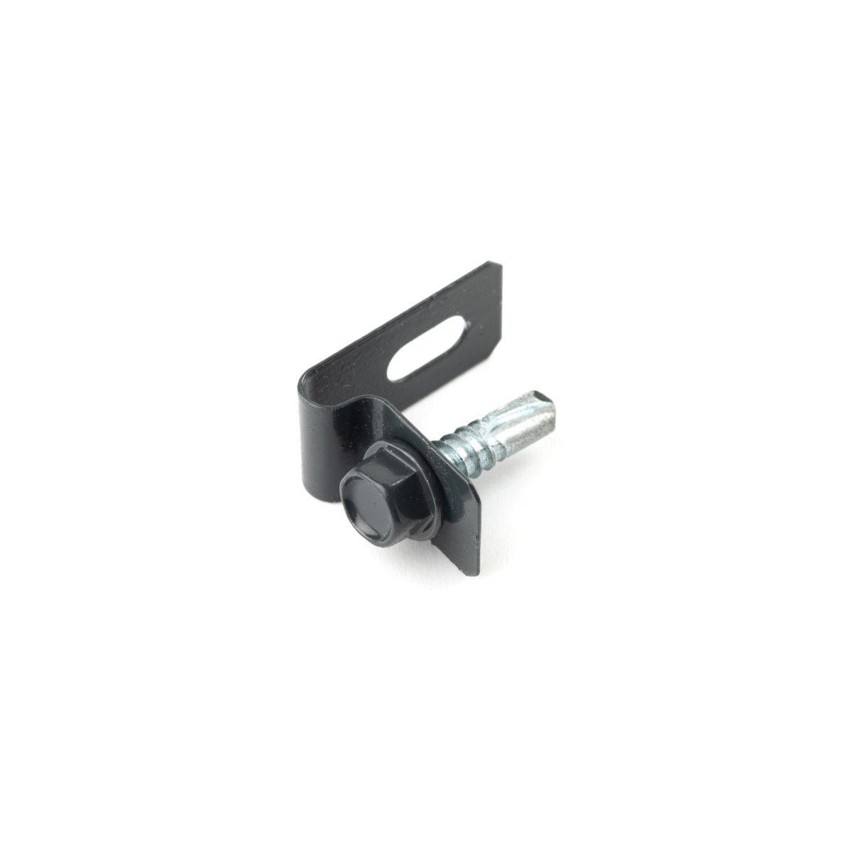 Příchytka L-CLIP / ZN+PVC7016 / komplet se šroubem