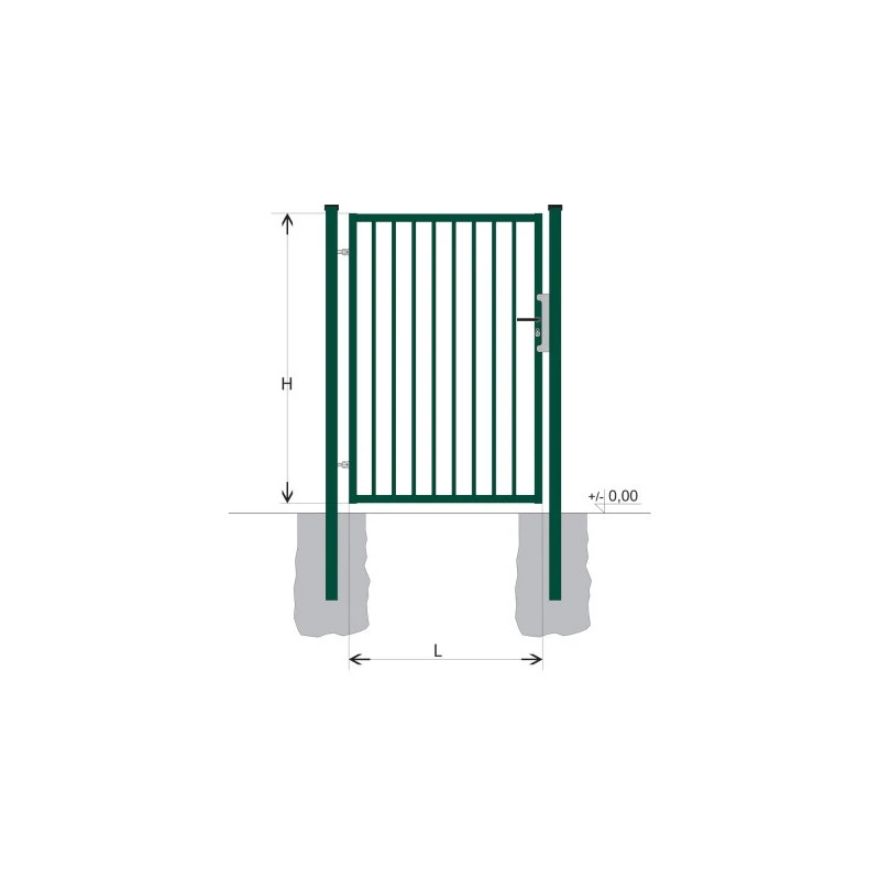 Gate BJ SPECIAL 1900x1000 / TYČ / ZN+PVC6005