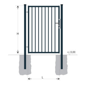 Gate BJ SPECIAL 1600x1000 / TYČ / ZN+PVC7016