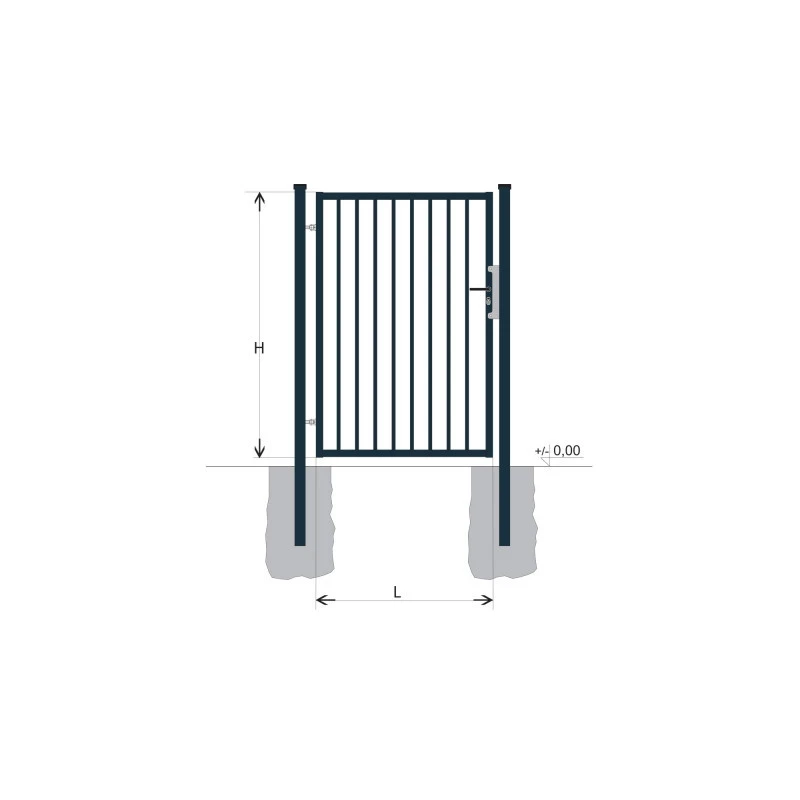 Gate BJ SPECIAL 1900x1000 / TYČ / ZN+PVC7016