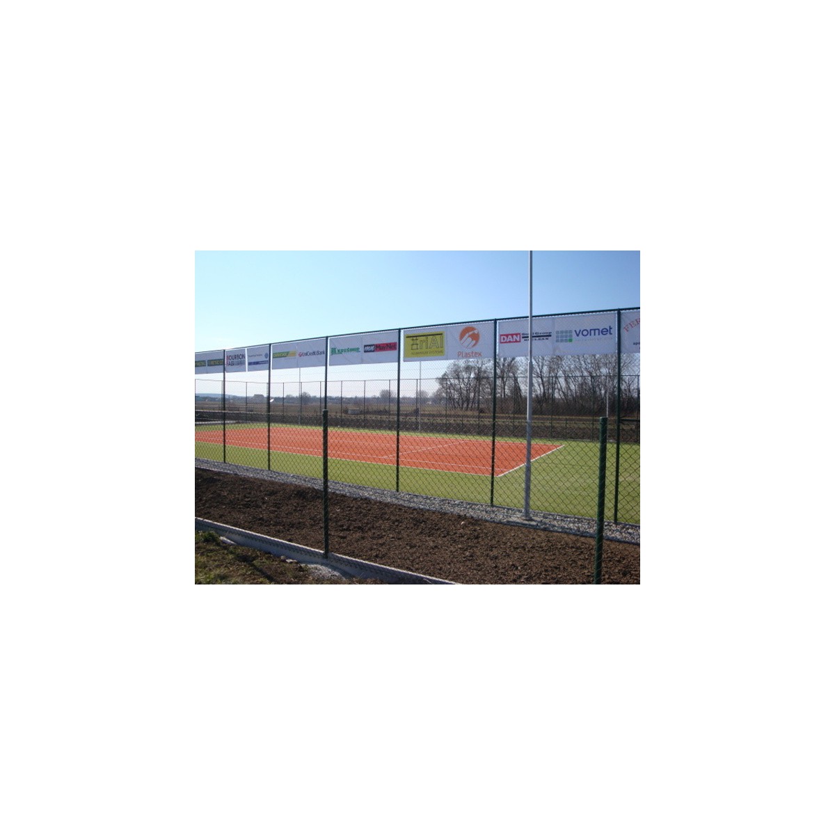 Chain link fence 45/3,00-1,90/300/18m / PVC BND / ZN+PVC6005 / TENIS