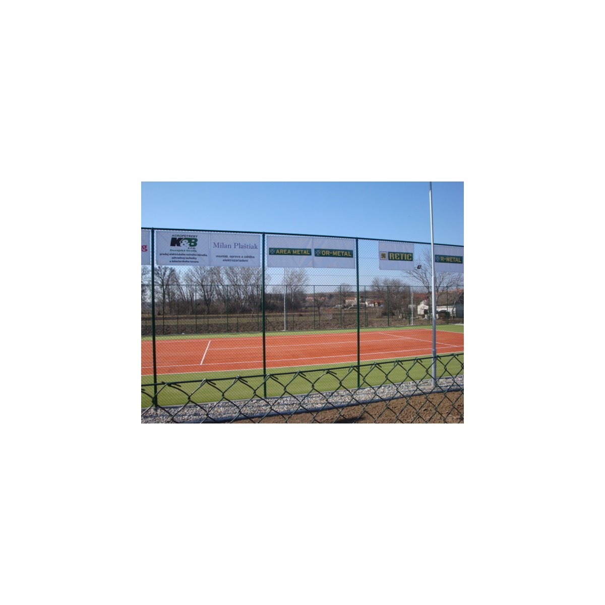 Chain link fence 45/3,00-1,90/400/18m / PVC BND / ZN+PVC6005 / TENIS