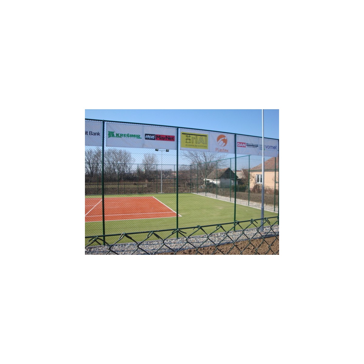 Chain link fence 45/3,00-1,90/400/18m / PVC BND / ZN+PVC6005 / TENIS