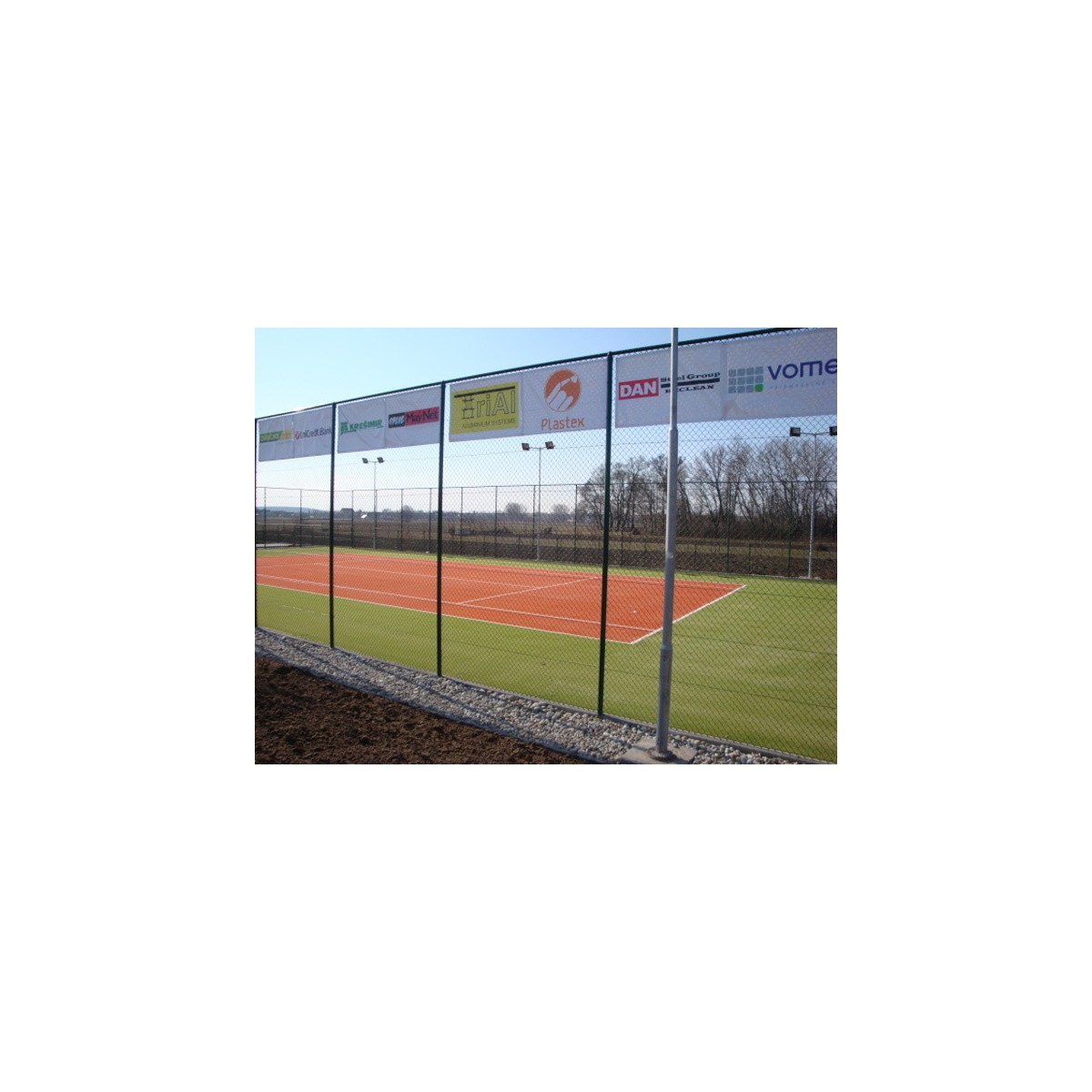 Chain link fence 45/3,00-1,90/400/18m / PVC BND / ZN+PVC6005 / TENIS