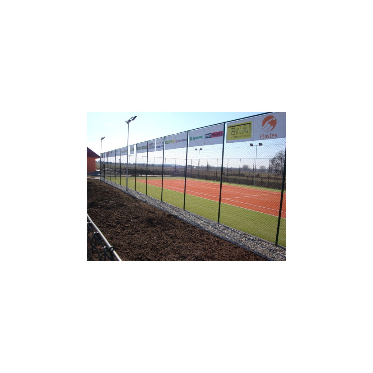 Chain link fence 45/3,00-1,90/400/18m / PVC BND / ZN+PVC6005 / TENIS