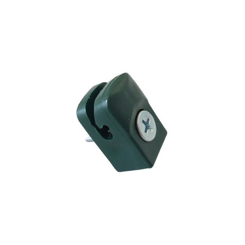 Connecting clip from plastic for tension wire with screw / dark green / packing 10 pcs