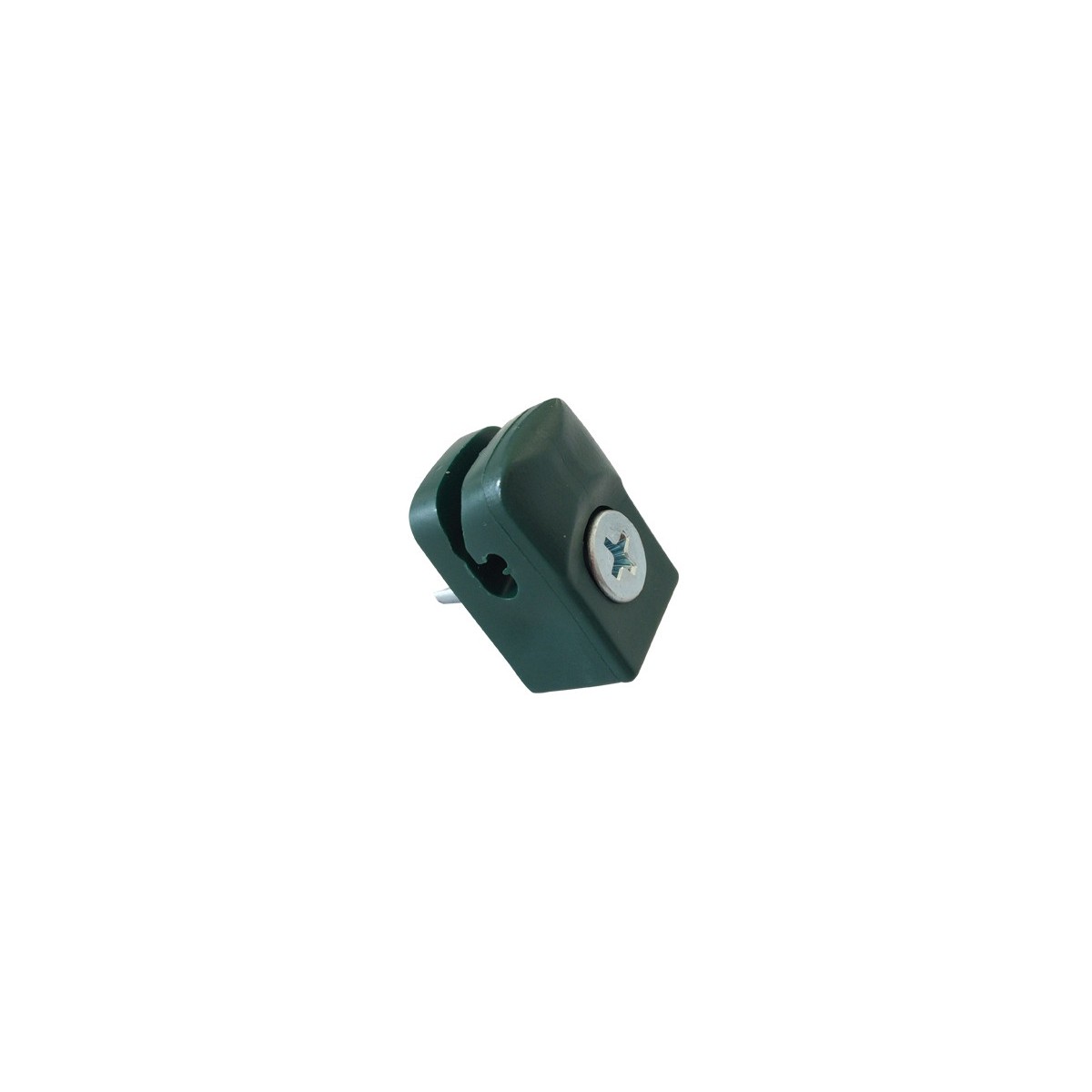 Connecting clip from plastic for tension wire with screw / dark green / packing 10 pcs