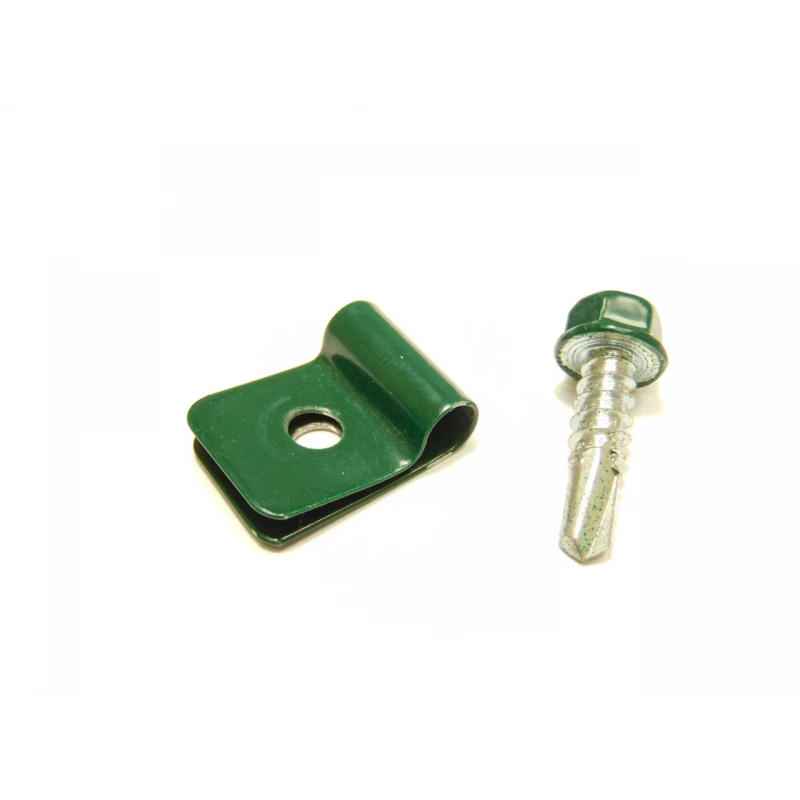 Příchytka L-CLIP / ZN+PVC6005 / komplet se šroubem